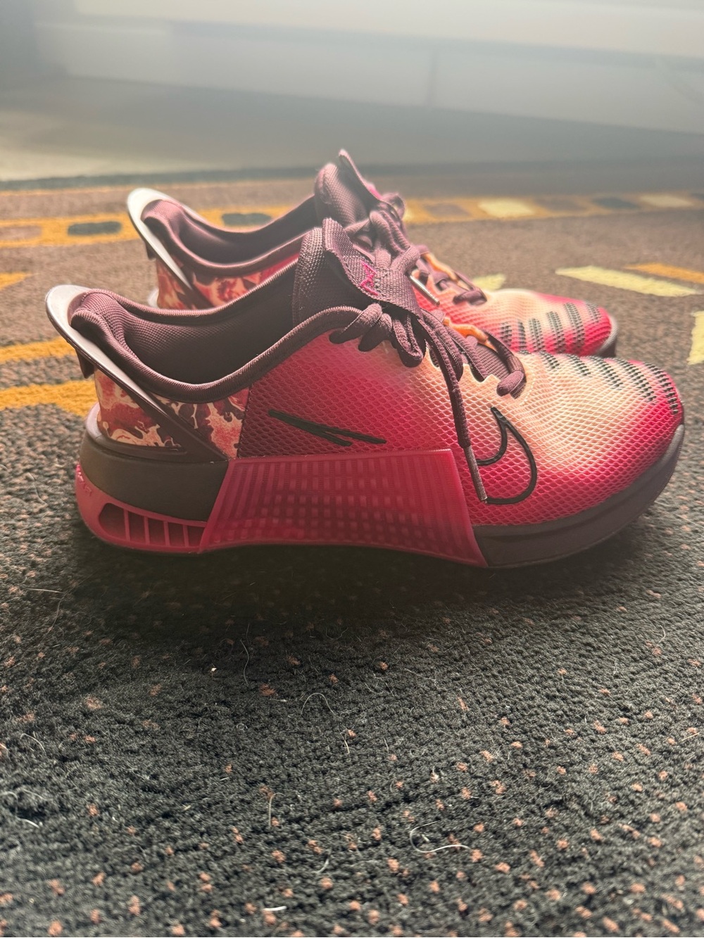 Nike Women’s Pink and Maroon Athletic Training Shoes